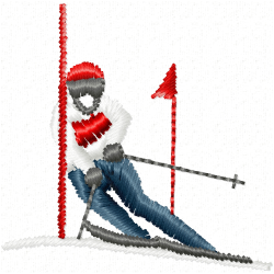 Ski Embroidery Design 11